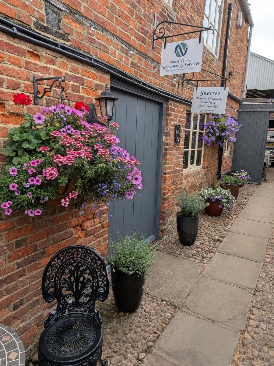 View along the courtyard outside the Myrtle Moon studio